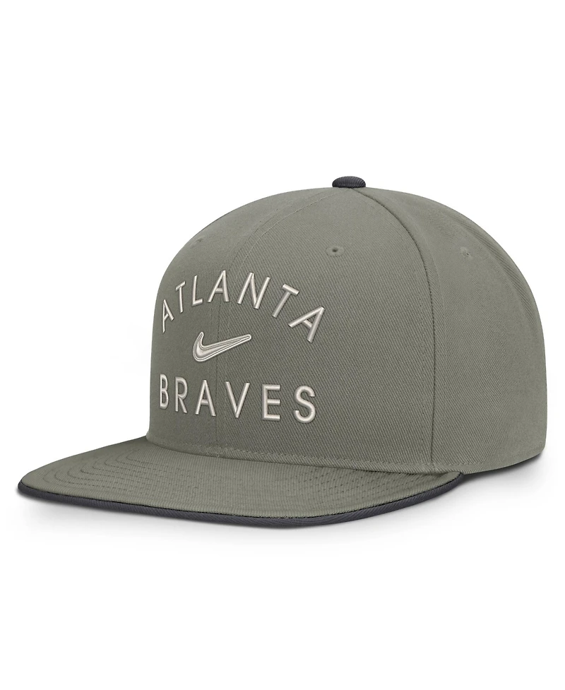 Men's Nike Olive Atlanta Braves Pro Dri-fit snapback Hat