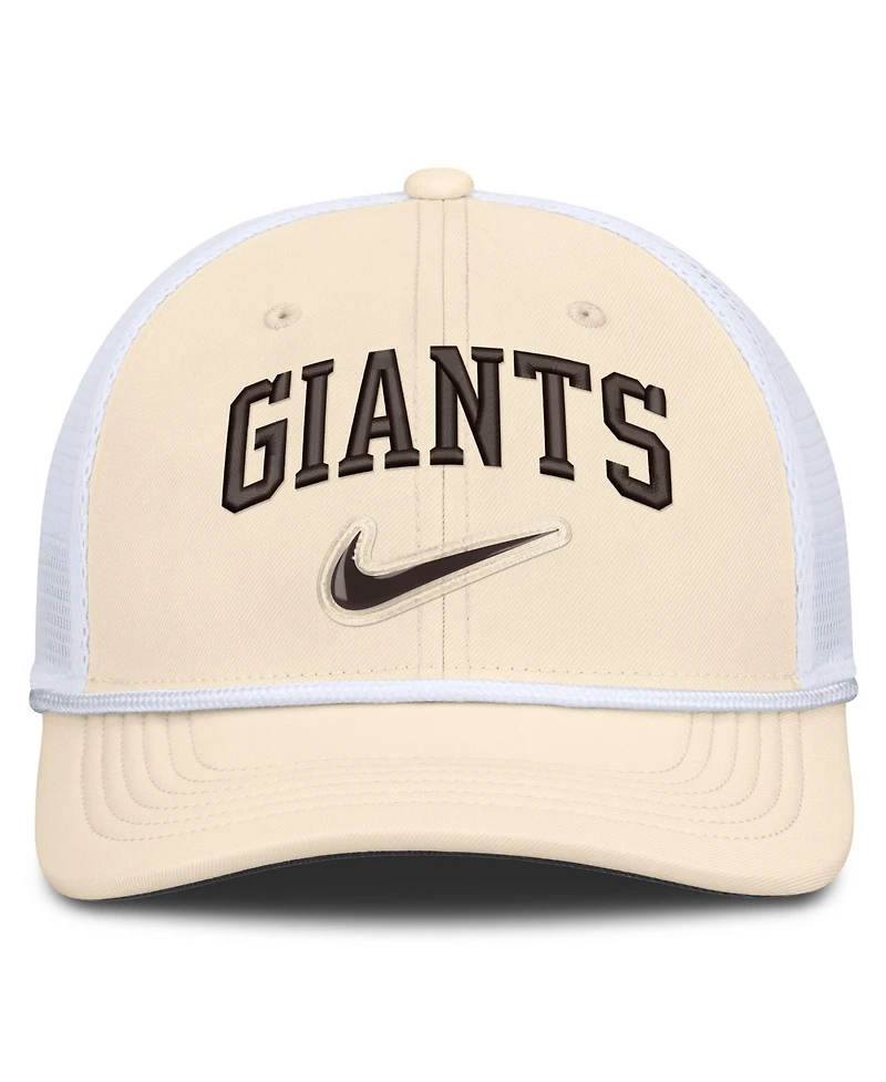 Men's Nike Natural/White San Francisco Giants Rise Dri-fit Trucker Adjustable Hat