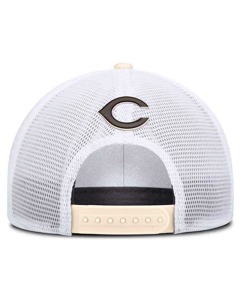 Men's Nike Natural/White Cincinnati Reds Rise Dri-fit Trucker Adjustable Hat
