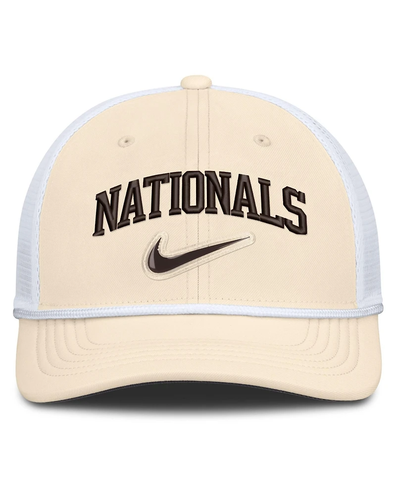 Men's Nike Natural/White Washington Nationals Rise Dri-fit Trucker Adjustable Hat