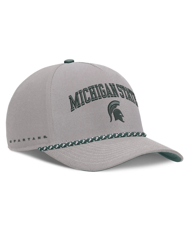 Men's and Women's Nike Gray Michigan State Spartans Primetime Rise Rope Adjustable Hat