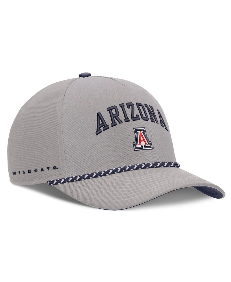 Nike Men's and Women's Gray Arizona Wildcats Primetime Rise Rope Adjustable Hat