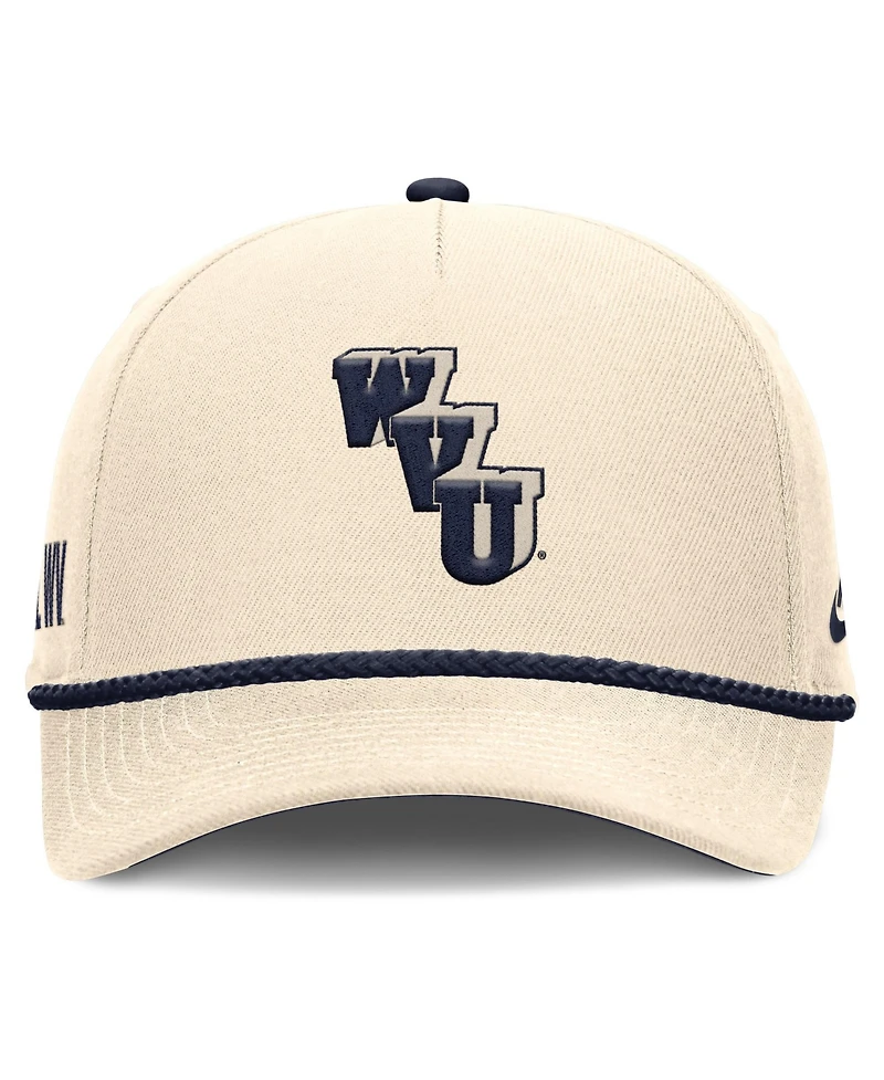 Men's and Women's Nike Natural West Virginia Mountaineers Legacy Vintage Rope Rise Adjustable Hat