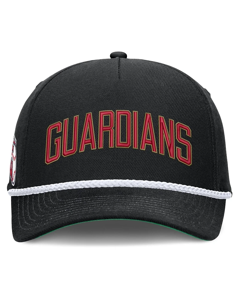 Men's Nike Black Cleveland Guardians Cooperstown Collection Rise Adjustable Hat
