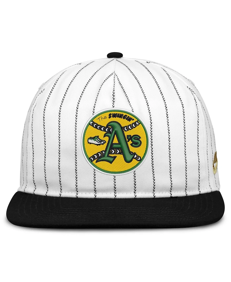 Men's Nike White/Black Oakland Athletics Cooperstown Collection Pro Adjustable Hat