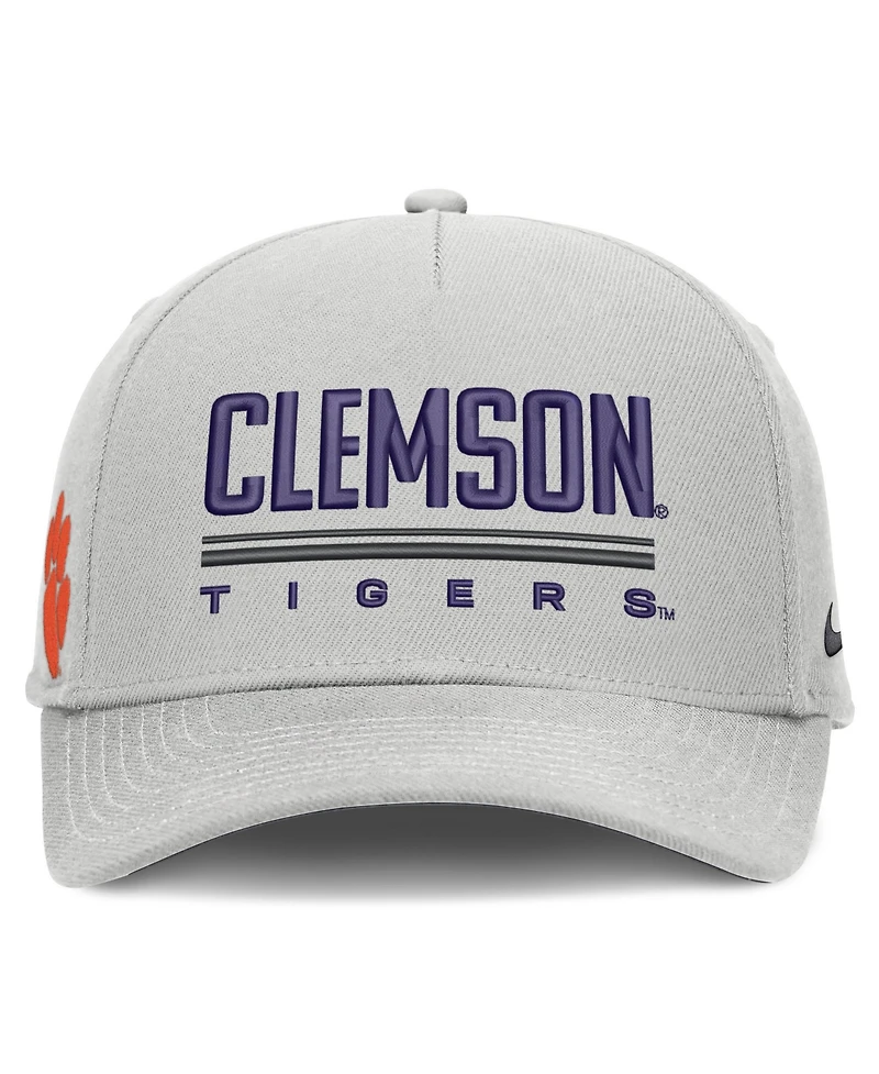 Men's Nike Gray Clemson Tigers 2026 Sideline Dri-fit Rise Adjustable Hat