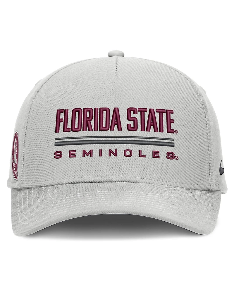 Nike Men's Gray Florida State Seminoles 2026 Sideline Dri-fit Rise Adjustable Hat