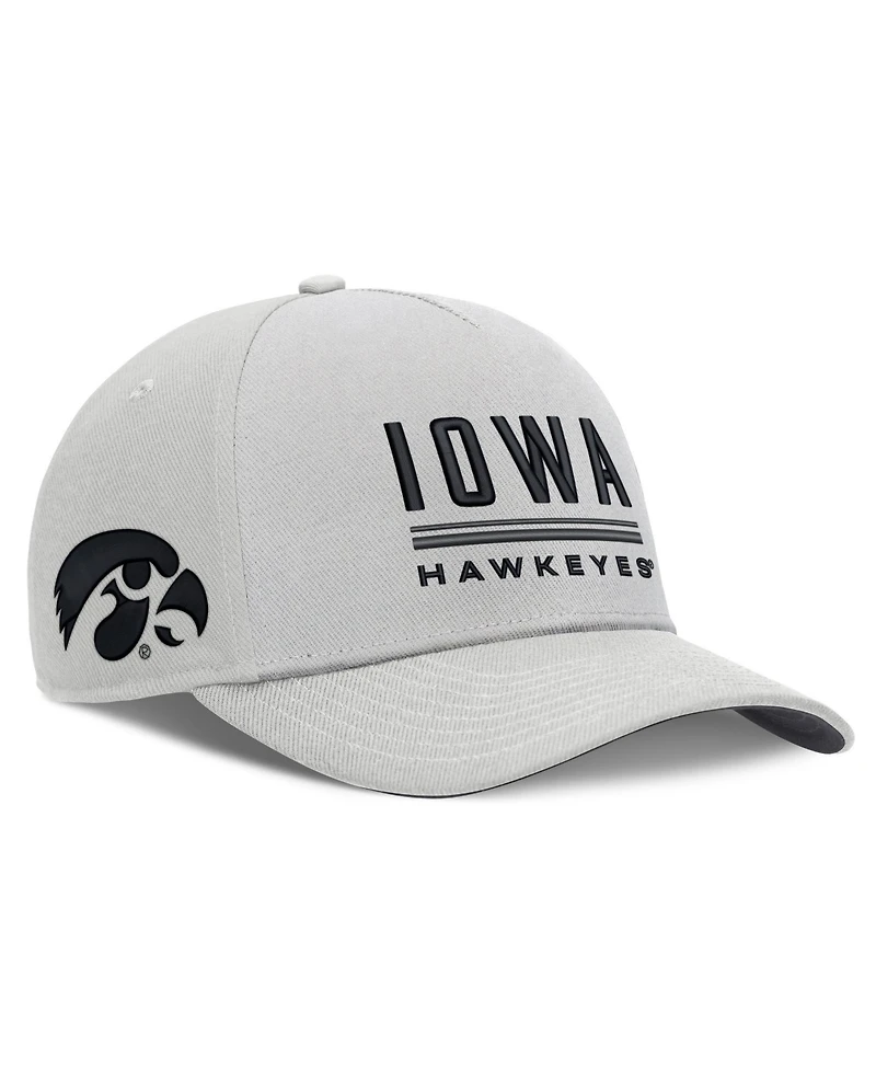 Men's Nike Gray Iowa Hawkeyes 2026 Sideline Dri-fit Rise Adjustable Hat