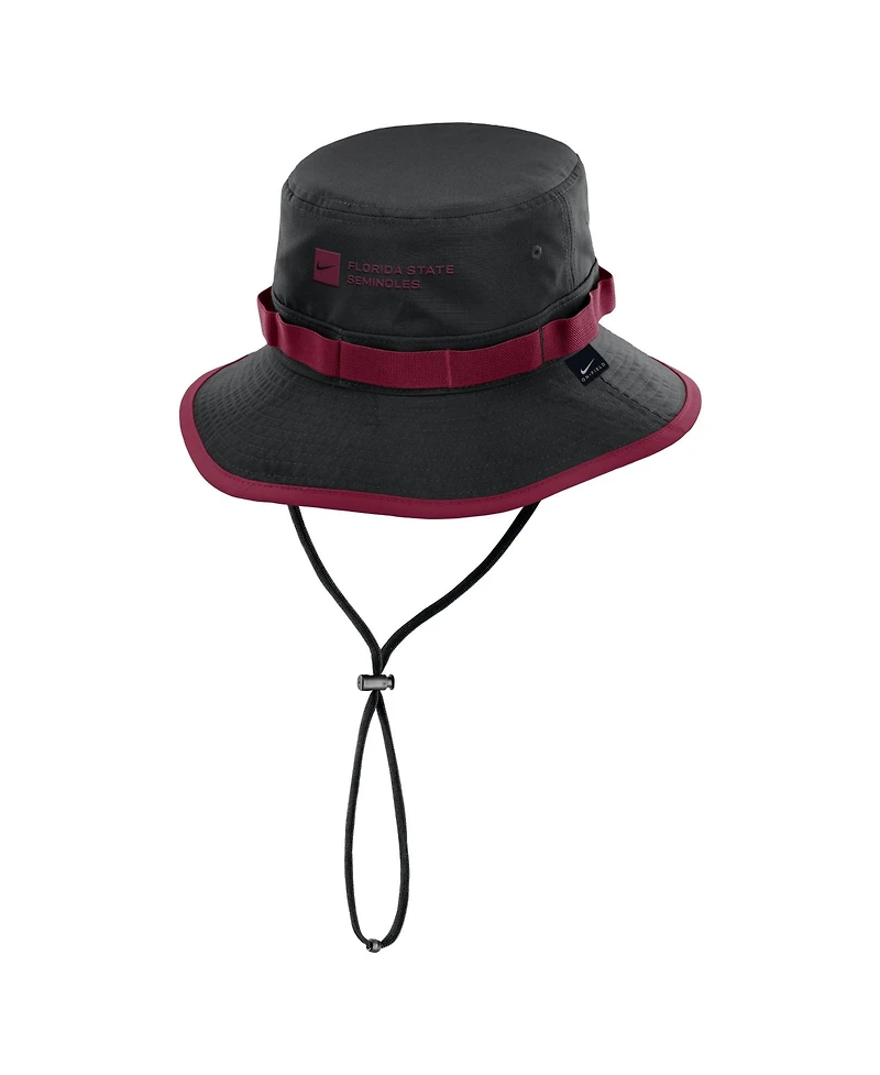 Men's Nike Black Florida State Seminoles 2026 Sideline Apex Boonie Bucket Hat