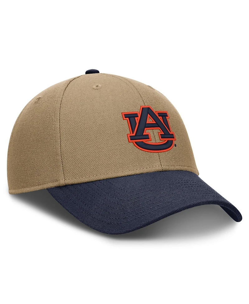 Men's and Women's Nike Beige/Navy Auburn Tigers Primetime Rise Dri-fit Adjustable Hat
