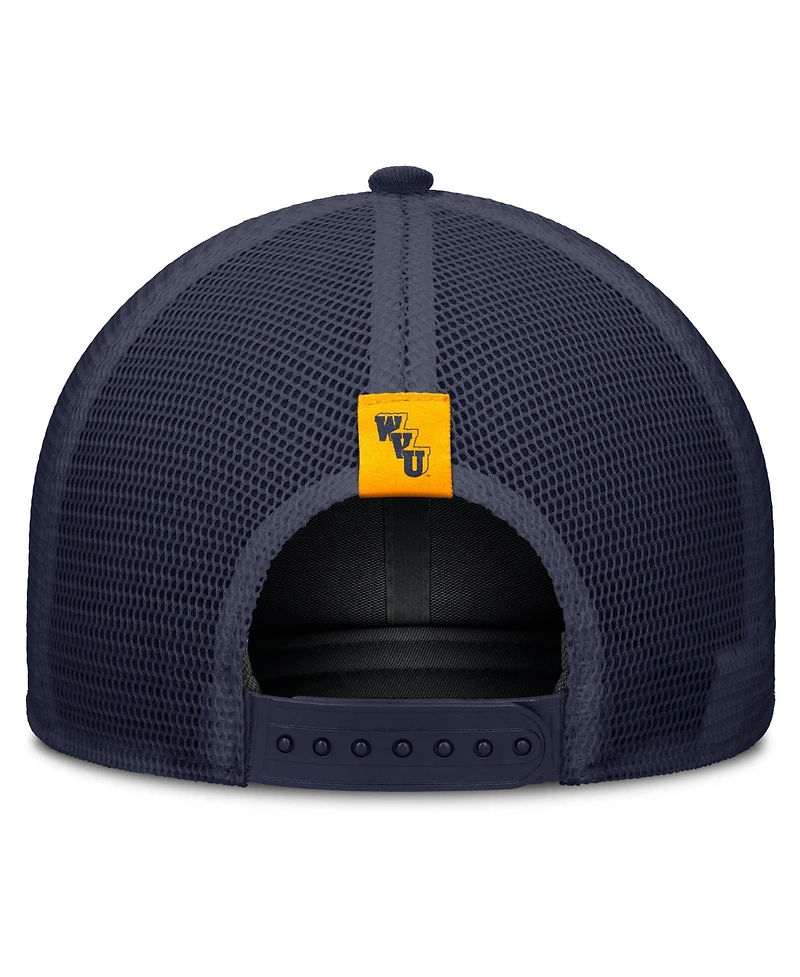 Nike Men's and Women's Beige/Navy West Virginia Mountaineers Legacy Rise Trucker Adjustable Hat