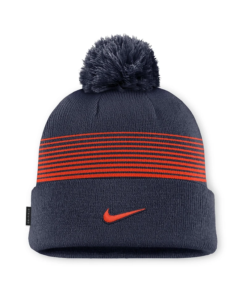 Men's and Women's Nike Navy Auburn Tigers 2026 On-Field Cuffed Knit Hat with Pom