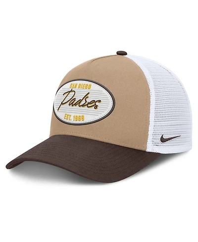 Men's Nike Khaki/Brown San Diego Padres Rise A-Frame Trucker Adjustable Hat