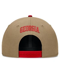 Men's and Women's Nike Beige/Red Georgia Bulldogs Primetime Rise Dri-fit Adjustable Hat
