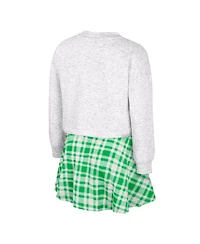 Colosseum Big Girls White Oregon Ducks Marceline Plaid Skirt and Top Set