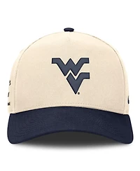 Nike Men's and Women's Natural/Navy West Virginia Mountaineers Campus Prep Rise Adjustable Hat