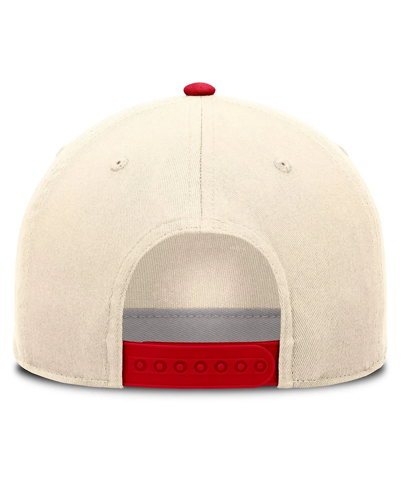 Nike Men's and Women's Natural/Scarlet Ohio State Buckeyes Campus Prep Rise Adjustable Hat