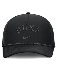 Nike Men's and Women's Black Duke Blue Devils Campus Prep Tonal Rope Rise 5-Panel Adjustable Hat