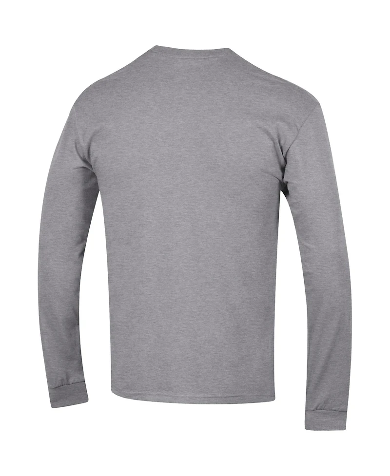 Men's Champion Heather Gray Houston Texans Seal Long Sleeve T-Shirt