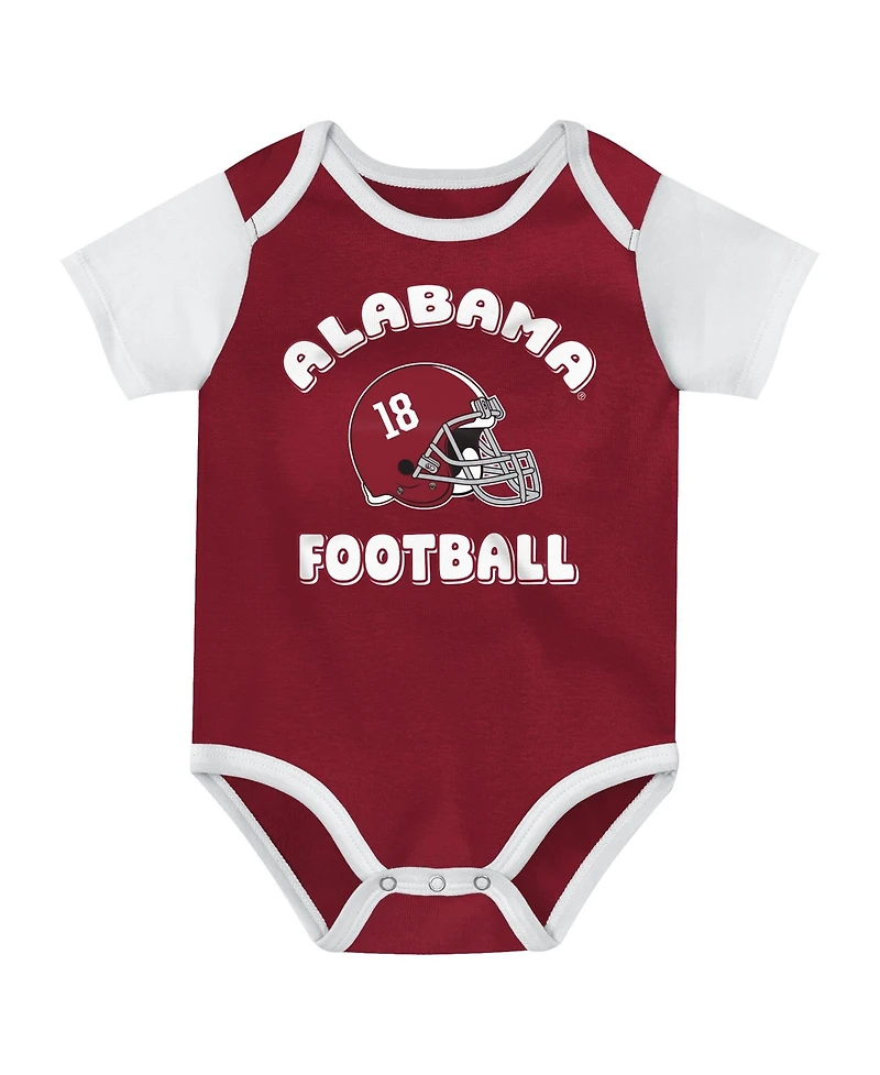 Baby Boys and Girls Outerstuff Crimson Alabama Tide Star Player Three-Piece Bodysuit Set