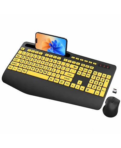 Lofree Wireless Ergonomic Wrist-Rest Keyboard and Mouse Combo for Computer/Phone/Tablet
