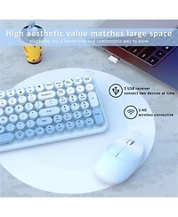 Lofree Retro Typewriter Style Wireless Clicky Keyboard and Mouse Combo, Compatible with Windows macOS