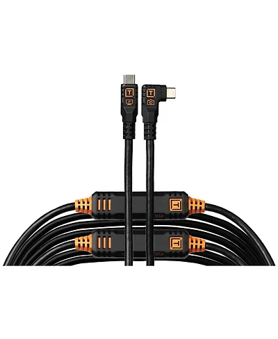 Tether Tools TetherPro Optima 10G 10 Gbps Usb-c Straight to Usb-c Right Angle Cable, 31', Compatible with Usb-c 3.2 Gen 2 Cameras and Computers