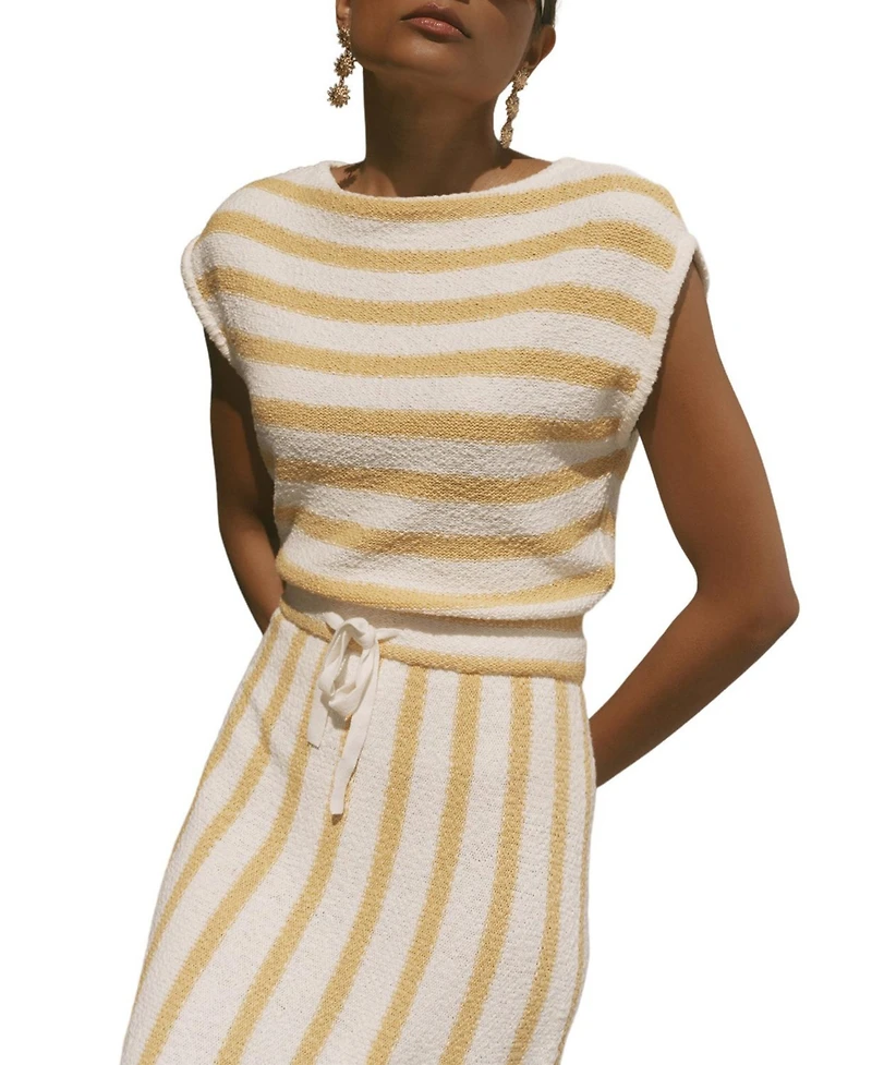 Mint Velvet Women's Striped A-Line Midi Dress