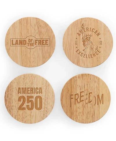 Toscana America250 Coasters with Bottle Openers, Set of 4