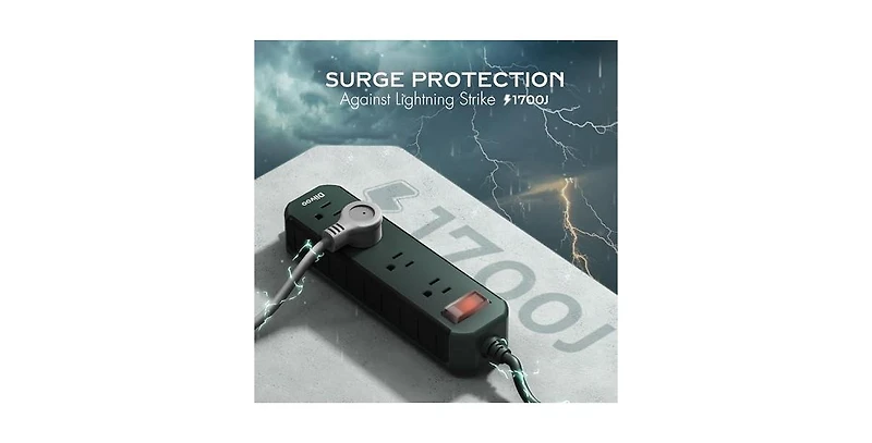Tessan Power Strip with Usb Charging with 50 Feet, 4 Outlets, 1250W for Home, Office and Travel