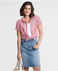 Lands' End Women's Soft Denim Classic 5 Pocket Above the Knee Skirt