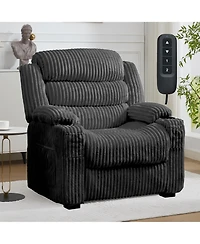 Power Recliner Chair 360 degree Swivel 26 Inch Seat for Adults, Adjustable Reclining Chair with Dual Cup Holders Side Pocket for Living Room, Bedroom