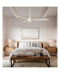 60" Casa Vieja Aero Matte White Led Ceiling Fan with Remote