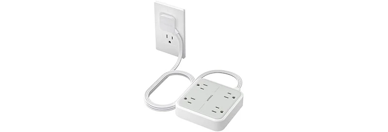 Tessan Wall Outlet Extender with 5Feet, 4 Outlets for Home, Office and Travel