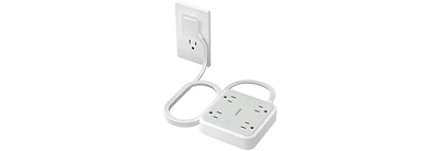 Tessan Wall Outlet Extender with 5Feet, 4 Outlets for Home, Office and Travel