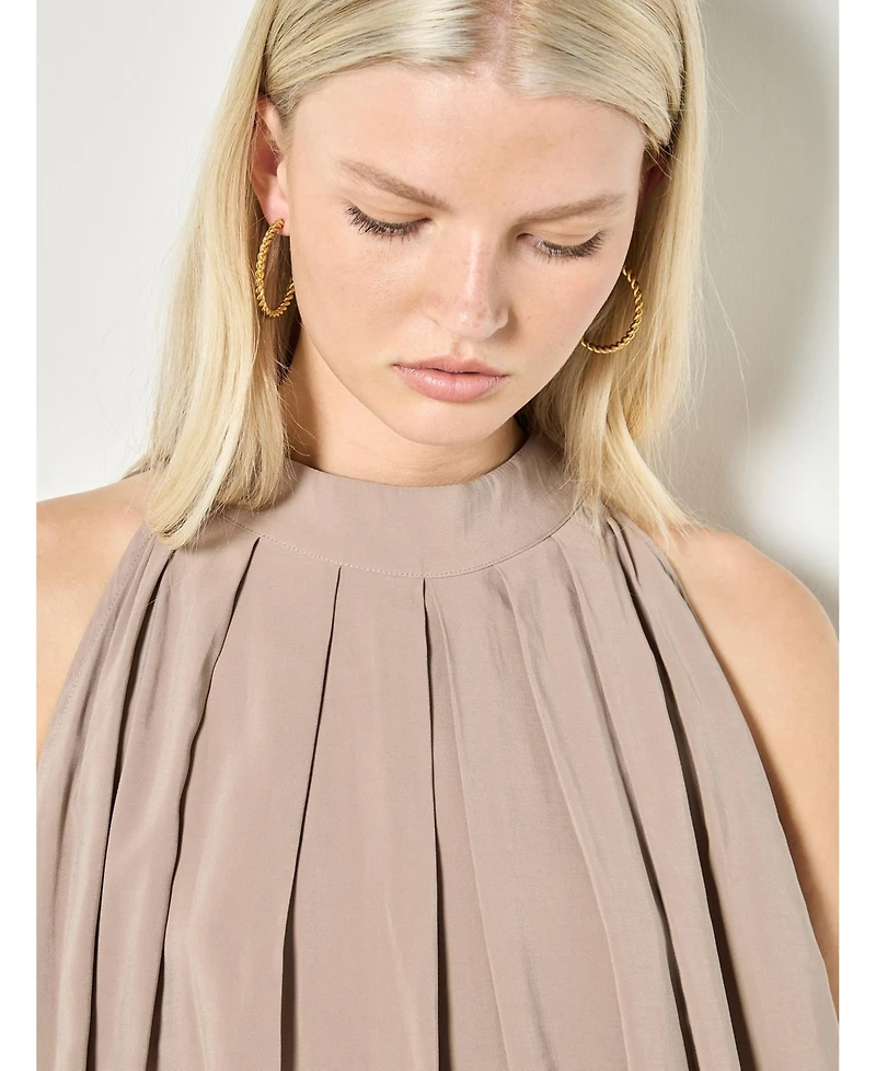 Apricot Women's Pleat Detail Tunic Top