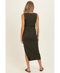 Pinkblush Women's Olive Sleeveless Wrap Midi Dress