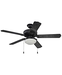 52" Craftmade Enduro Matte Black Led Outdoor Pull Chain Ceiling Fan
