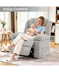 Oversized Recliner Chair for Adults Ergonomic Manual Recliner, Extra Wide Upholstery Comfortable Lounge Sofa for Living Room Bedroom for Elderly