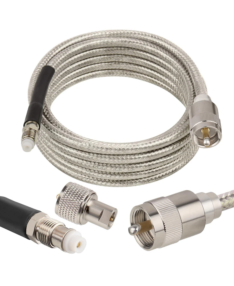 Lofree RG8X Low-Loss Double-Shielded Stranded Core Coaxial Cable, 10 ft.