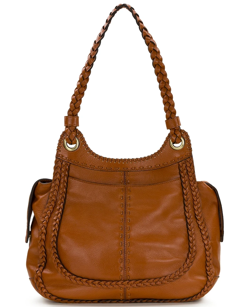Patricia Nash Adria Large Rugged Natural Satchel Handbag