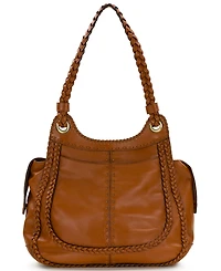 Patricia Nash Adria Large Rugged Natural Satchel Handbag