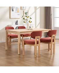 Flynama Wooden Dining Chairs Set of 2, Modern Fabric Upholstered Kitchen Chairs, Farmhouse Style Dining Chairs