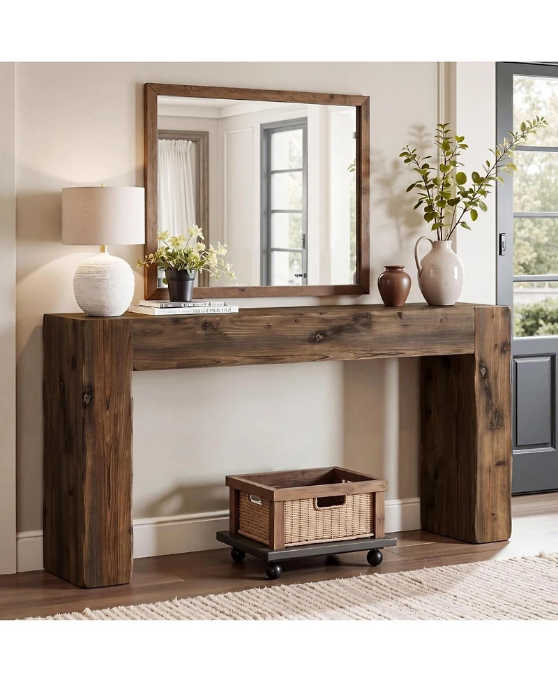 Tribesigns 63" Solid Wood Console Table