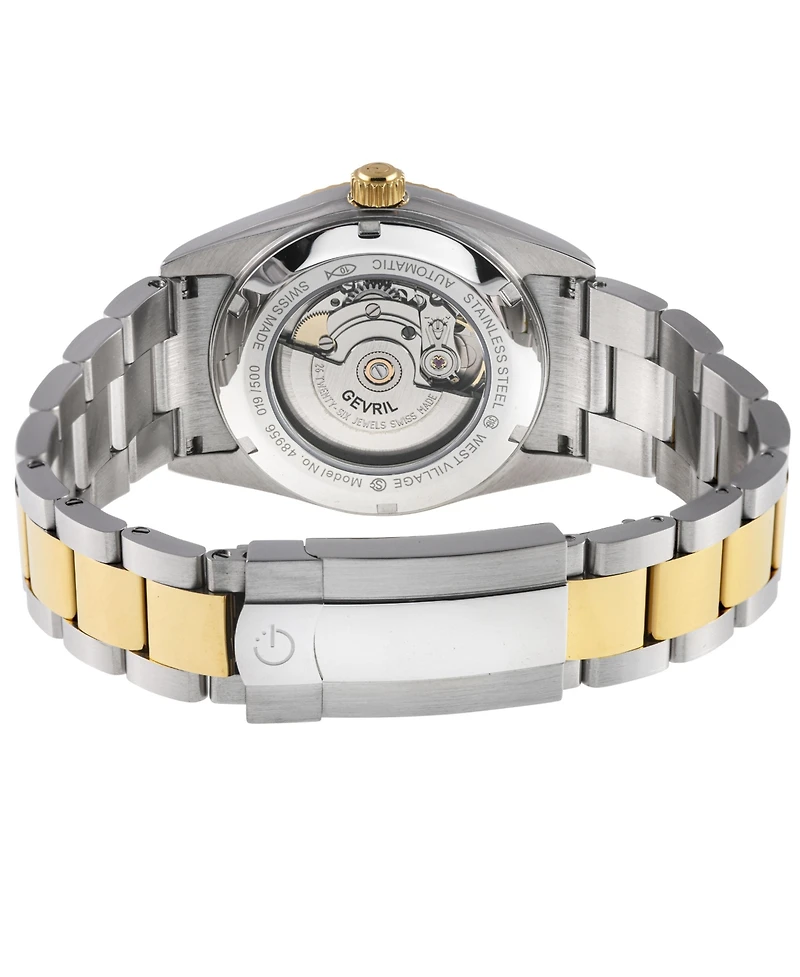 Gevril Men's Swiss Made West Village Swiss Automatic Two tone Stainless Steel Bracelet Watch