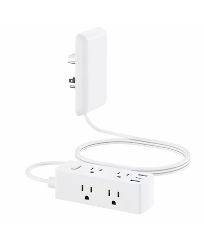 Lofree Flat-Plug Multi-Outlet Usb Charger Extension Cord
