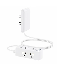 Lofree Flat-Plug Multi-Outlet Usb Charger Extension Cord