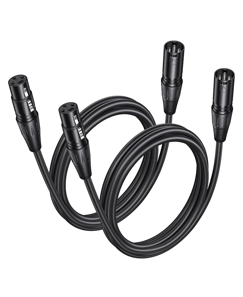 Lofree 3-Pin Xlr Oxygen-Free Copper Microphone Cable, 25 ft., 2-Pack