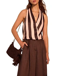 Mint Velvet Women's Striped Halter Wrap Top