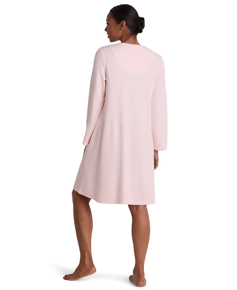 Miss Elaine Women's Zip Front Textured Knit Robe
